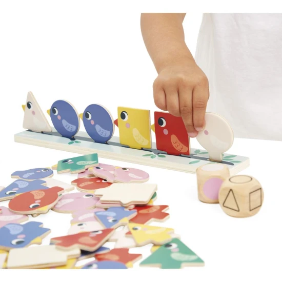 Game Birds Didaktik - pädagogisches Holzspiel zum Sortieren von Farben, Formen und Größen für Kinder