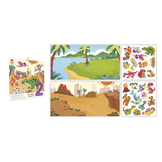 Aufklebbare Sticker mit Dinosauriern – Kreativität für Kinder My Arts&Crafts Janod.