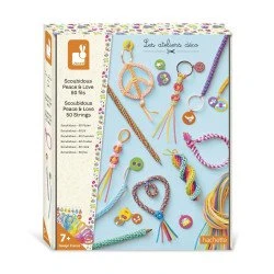 Kreativset Wir gestalten mit Scoubida-Tuben Frieden und Liebe