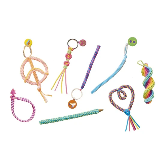 Scoubidou buntes Kreativset - Armbänder, Schlüsselanhänger und Dekorationen mit Leuchtstoffröhren basteln