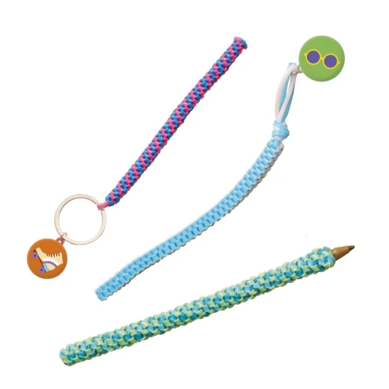 Scoubidou buntes Kreativset - Armbänder, Schlüsselanhänger und Dekorationen mit Leuchtstoffröhren basteln