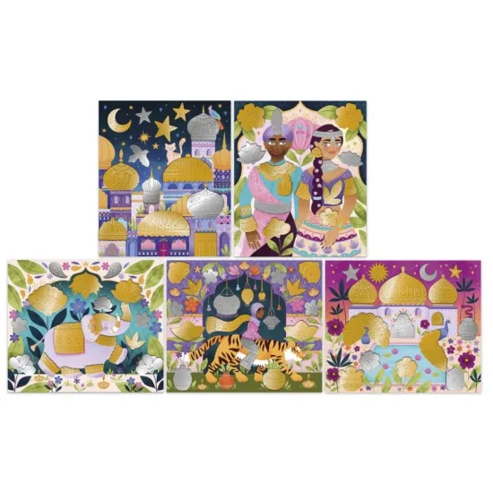 Kreativset Bollywood mit Metallicpapier - Kreativset für Kinder Janod