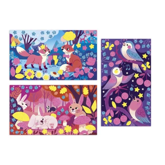 Kreativset Janod Schaumstoffaufkleber und Leuchtsand – Kreative Beschäftigung für Kinder