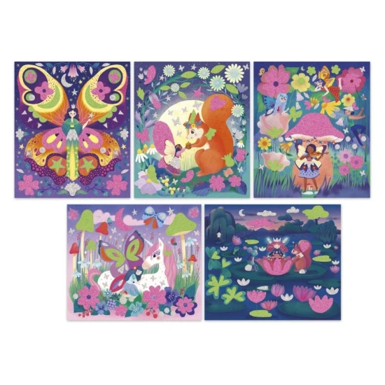 Kreativset für Kinder: Magische Feen mit Schaumstoffaufklebern und leuchtendem Sand.