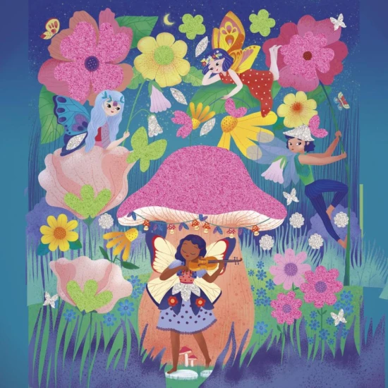 Kreativset für Kinder: Magische Feen mit Schaumstoffaufklebern und leuchtendem Sand.