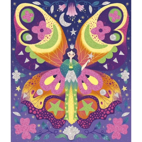 Kreativset für Kinder: Magische Feen mit Schaumstoffaufklebern und leuchtendem Sand.