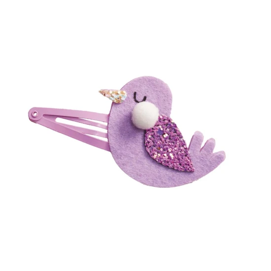 Set zum Basteln von floralen Haarspangen mit Gartenmotiven, ideal für Kinder.