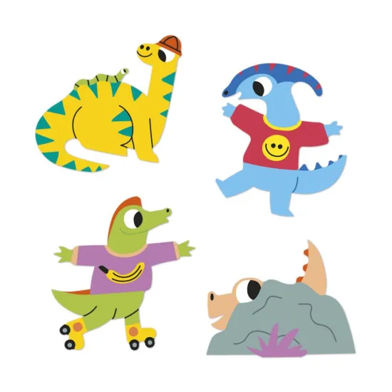 Bunte Dinosaurier-Aufkleber - 100er Kreativset von Janod