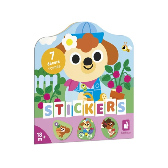 Stickerbuch Garten mit Motiven von Blumen, Gemüse und Gartentieren