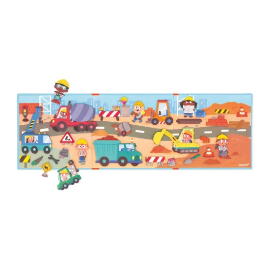 Magnetische Geschichten für Kinder zum Thema Baustelle von Janod.