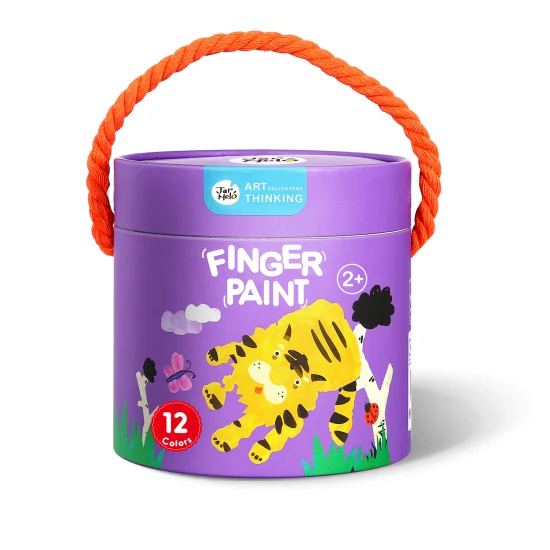 Jarmelo Fingerfarben – Set mit 12 Tuben ungiftiger Farben, ideal für Kinder ab 2 Jahren