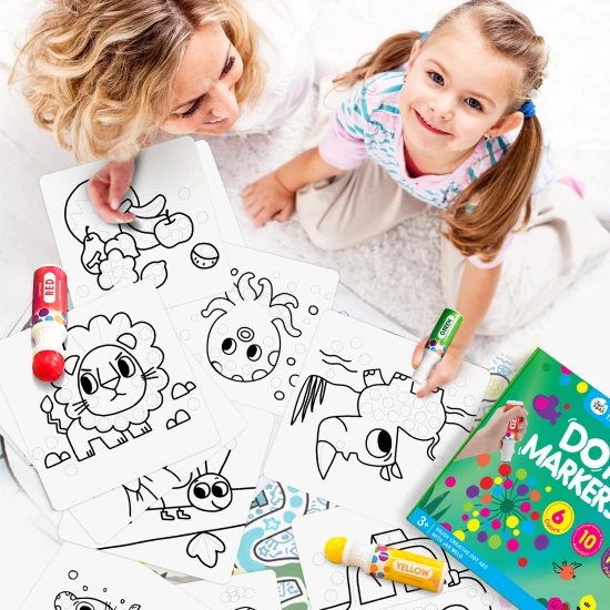 Jarmelo Tubenfarben – 6er-Set abwaschbare und ungiftige Farben mit Schaumapplikator