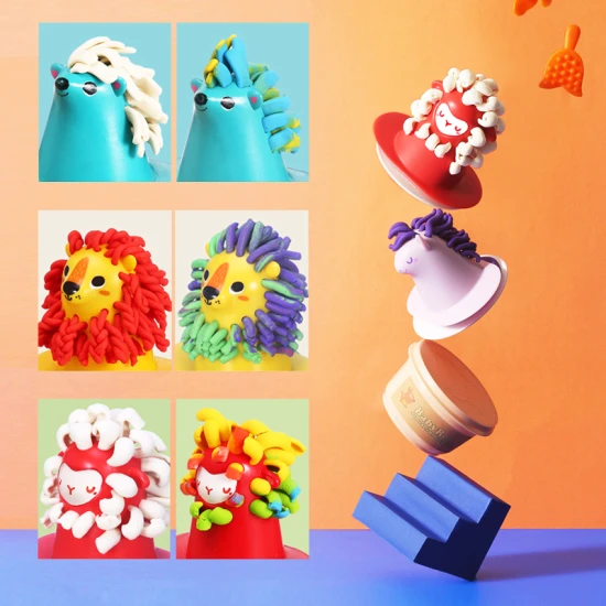 Jarmelo Frisier-Modellierset – Knete in 4 Farben, Werkzeug und Tierfiguren, ungiftiges Kreativspielzeug