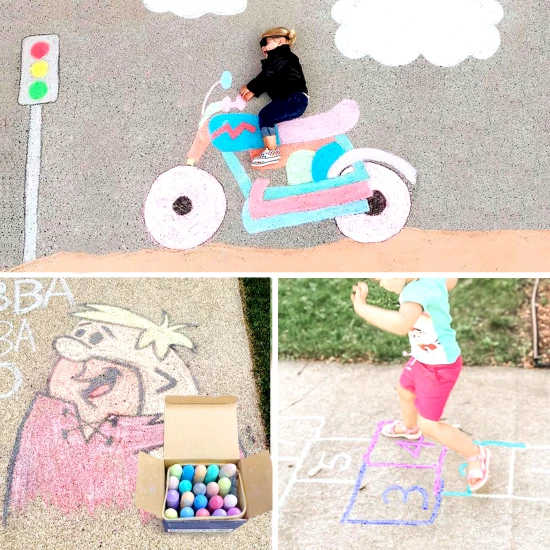 Jarmelo Straßenkreide – 20 Stück, 15 Farben, ungiftig, abwaschbar, ideal für Kinder