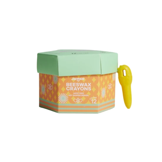 Melo-Bienenwachsmalstifte im Glas – 12 Stück in einer stabilen Box, farbenfroh, verspielt und kindersicher