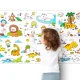 Jarmelo Malbuch auf Rolle „Tiere“ – selbstklebendes Malbuch 118 × 40 cm für Wand, Schreibtisch und Boden