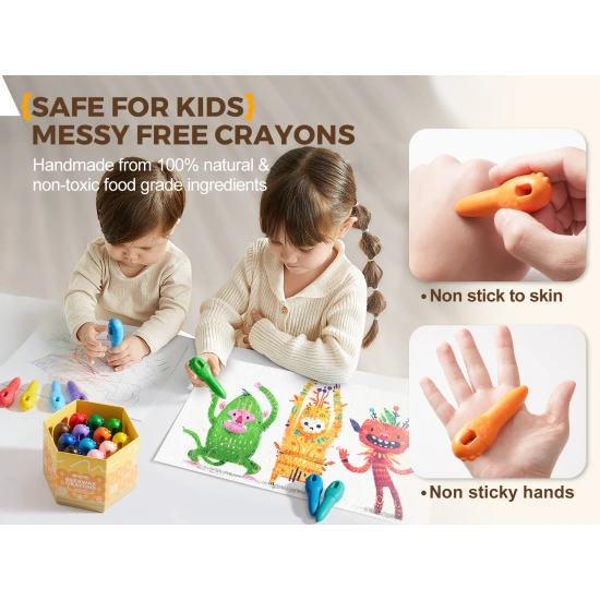 Melo-Bienenwachsmalstifte im Glas – 24 Stück in einer stabilen Box, farbenfroh, verspielt und kindersicher