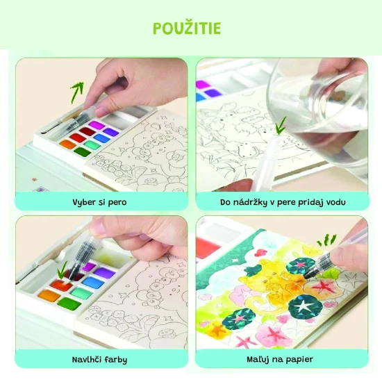 Jarmelo Aquarellmalerei – Pet Paradise, Buch mit 8 Farben, 2 Pinseln und Tier-Malvorlagen