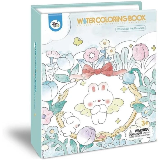 Jarmelo Aquarellmalerei – Pet Paradise, Buch mit 8 Farben, 2 Pinseln und Tier-Malvorlagen