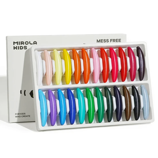 Bananenförmige Buntstifte im Glas – 24 Stück, bunt, ungiftig und ideal für kleine Kinderhände