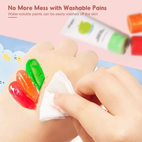 Jarmelo Fingerfarben mit Duft – 12 Farben mit angenehmen Düften, ungiftig und abwaschbar
