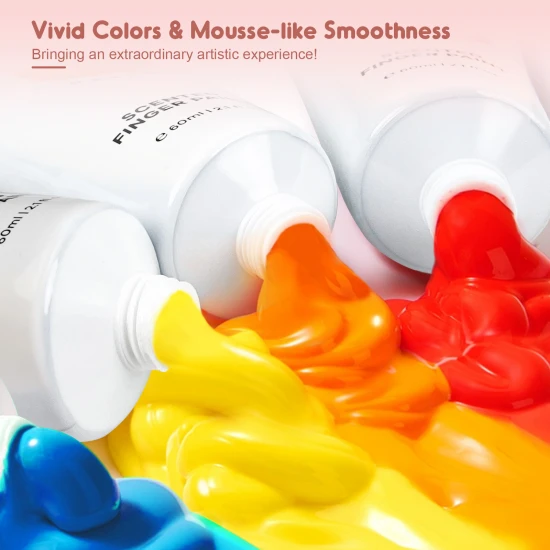 Jarmelo Fingerfarben mit Duft – 12 Farben mit angenehmen Düften, ungiftig und abwaschbar