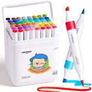 Doppelseitige Marker mit zwei Spitzen in einer Box mit 48 Stück