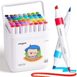 Doppelseitige Marker mit zwei Spitzen in einer Box mit 48 Stück