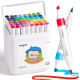 Jarmelo Doppelspitzenmarker in tragbarer Box – 48 Farben, Pinsel- und grobe Spitze, ungiftig und abwaschbar