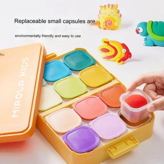 Jarmelo Modelliermasse in der Box – 12-farbiges Set, ungiftiger Modellierspaß für Kinder