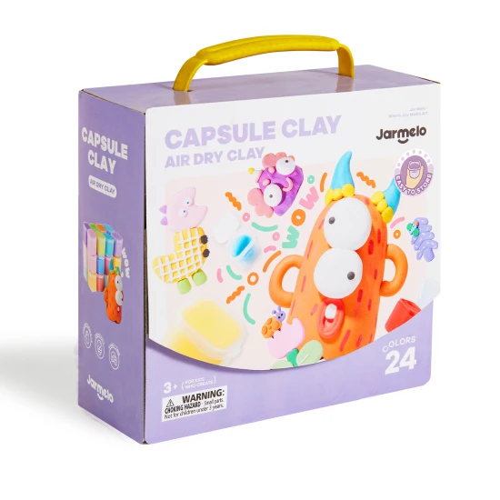 Jarmelo Modelliermasse in Kapseln 24 Stück – bunte, weiche und elastische Knete für Kinder