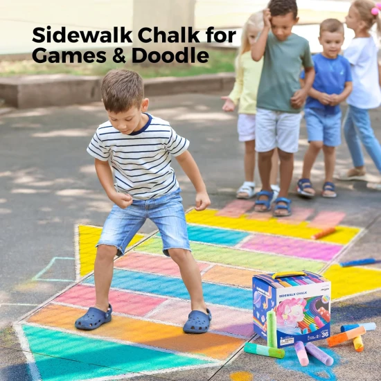 Jumbo-Straßenkreiden mit 2 Haltern 36 Stück Jarmelo