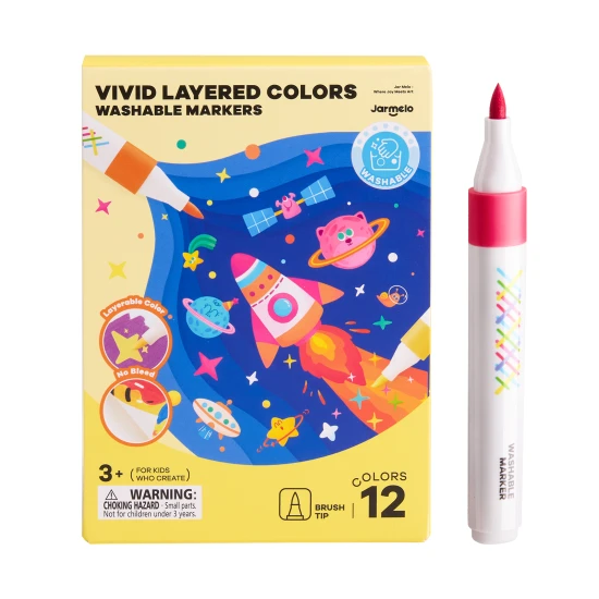 Vivid Layered Markers Jarmelo – auswaschbare Kindermarker mit Schichteffekt, 12er-Set
