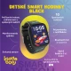 Schwarze Kiddoboo-Smartwatch für Kinder in Schwarz mit Überwachung verschiedener täglicher Aktivitäten, Farbdisplay und bequemem Armband.