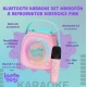 Pinkes Kiddoboo Bluetooth-Karaoke-Set KidsVoice-Mikrofon und Lautsprecher mit RGB-Beleuchtung und lustigen Effekten für Kinder ab 3 Jahren.