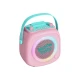 Pinkes Kiddoboo Bluetooth-Karaoke-Set KidsVoice-Mikrofon und Lautsprecher mit RGB-Beleuchtung und lustigen Effekten für Kinder ab 3 Jahren.