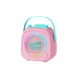 Pinkes Kiddoboo Bluetooth-Karaoke-Set KidsVoice-Mikrofon und Lautsprecher mit RGB-Beleuchtung und lustigen Effekten für Kinder ab 3 Jahren.
