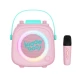 Pinkes Kiddoboo Bluetooth-Karaoke-Set KidsVoice-Mikrofon und Lautsprecher mit RGB-Beleuchtung und lustigen Effekten für Kinder ab 3 Jahren.