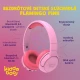 Kabellose Kinderkopfhörer Kiddoboo Flamingo Pink mit LED-Licht und hochwertigem Sound – sichere und stylische Kopfhörer für Kinder ab 6 Jahren.