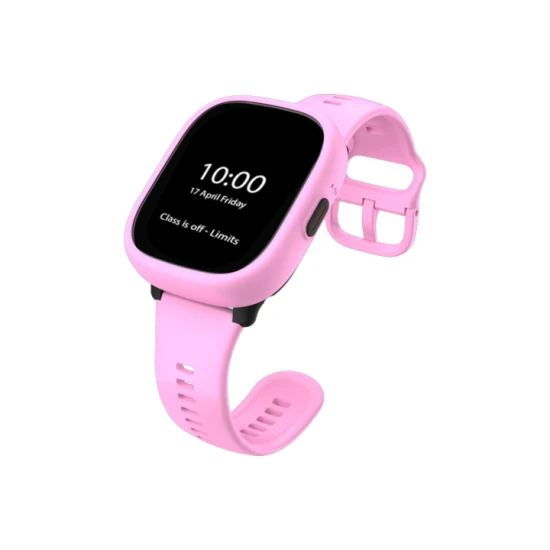 Kiddoboo x Lagenio WatchMe 4G Kinder-Smartwatch in Pink und Lila mit Display, Kamera und SOS-Funktion – ein sicheres und verspieltes Accessoire für Kinder.