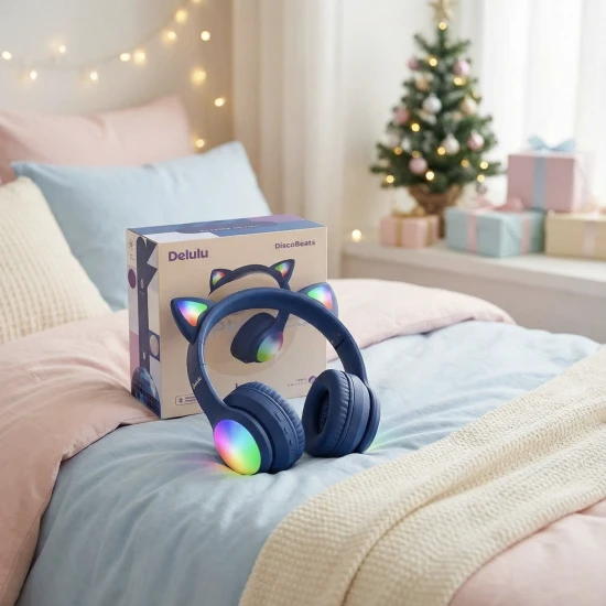 Drahtlose Kinderkopfhörer Delulu DiscoBeats Blue