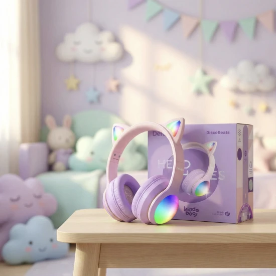 Drahtlose Kinderkopfhörer Delulu DiscoBeats Pink