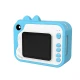 Kiddoboo FotoFun 2 Dino Blue Kinderkamera - blaue Sofortbildkamera für Kinder mit Sofortdruck, Farbmarkierungen und lustigen Fotorahmen.