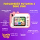 Kiddoboo FotoFun 2 Dino Pink Kinderkamera - rosa Sofortbildkamera für Kinder mit Sofortdruck, Farbmarkierungen und lustigen Fotorahmen.