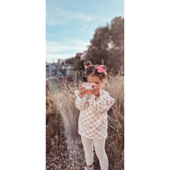 Kiddoboo FotoFun 2 Dino Pink Kinderkamera - rosa Sofortbildkamera für Kinder mit Sofortdruck, Farbmarkierungen und lustigen Fotorahmen.