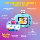 Kiddoboo FotoFun 2 Space Blue Kinderkamera - blaue Sofortbildkamera für Kinder mit Sofortdruck, Farbmarkierungen und lustigen Fotorahmen.