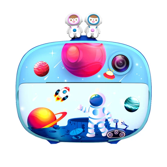 Kiddoboo FotoFun 2 Space Blue Kinderkamera - blaue Sofortbildkamera für Kinder mit Sofortdruck, Farbmarkierungen und lustigen Fotorahmen.