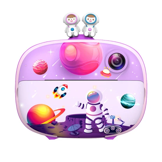 Kiddoboo FotoFun 2 Space Purple Kinderkamera - lila Sofortbildkamera für Kinder mit Sofortdruck, Farbmarkierungen und lustigen Fotorahmen.