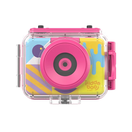 Kiddoboo Action Camera Splash Pink - Wasserdichte Kamera in Pink mit Schwenkkamera und Zubehör für kleine Abenteurer.