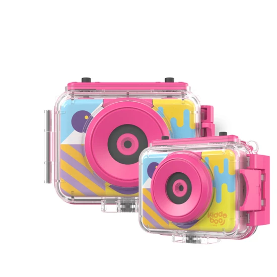 Kiddoboo Action Camera Splash Pink - Wasserdichte Kamera in Pink mit Schwenkkamera und Zubehör für kleine Abenteurer.